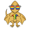 LGBT Animal Dinosaur Rainbow Heart