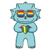 LGBT Animal Dinosaur Rainbow Heart
