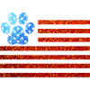 July 4 Dog Paw USA