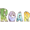 Bunte Dinosaurier Buchstaben Illustration