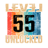 Verjaardag Happy Birthday Level Ontgrendeld 55 jaar