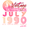 Juillet 1990 Vœux d’anniversaire