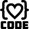Herzprogrammierer Code Logo mit Text CODE