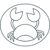 Cute up circle crab