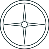 Kompassrose mit Punkten