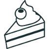 Cute little cake slice down