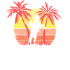 Cowboy Horse Riding Summer Sunset 80s Palm
