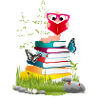 wissensdurstiger Bücherwurm beim Buch lesen