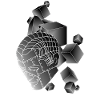 Robot with cube dark grey