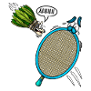Badminton Player Shuttlecock Screaming Ahhh