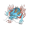 Japanese dragon with flames