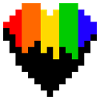 Farvet hjerte pixel kunst