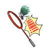 Badminton Player Shuttlecock Screaming Ahhh