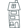 A cute tall Irregular house