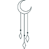 BOHO crescent moon with dangles