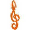 Violin key G, hand-drawn. Musician