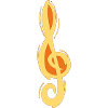 Violin key G, hand-drawn. Musician