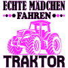 Echte Mädchen Fahren Traktor