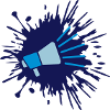 Farbklecks Symbol Megafon Tropfen