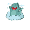 Dino i et cloud dinosaur reptil