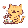Cute Tabby Cat Loves Sushi