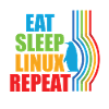 Eat Sleep Linux Répéter Rétro Pingouin Nerd Geek