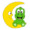 DINO - DINOSAURIER - GECKO - ECHSE - MOND