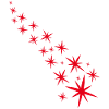 Red starry sky