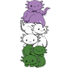 Genderqueer Drapeau Axolotl Pile Kawaii