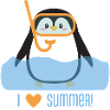 Tender swimming penguin