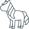 Leeres stehendes Einhorn