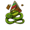 Cartoon Snake with Stack of Books - Bookworm