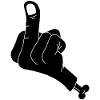 Severed hand and vulgarity (black)