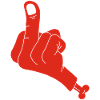 Severed hand and vulgarity (red)
