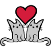 Couple amoureux chats mignons
