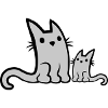 Cute little cat family