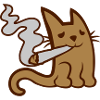 Smoking pot cute little cat
