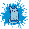 Farbklecks süße Katze Comic