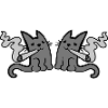 2 smoking little cats