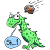 Dino mit Meteorit