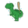 Dino at baseball dinosaur reptile