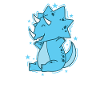 small Dino Triceratops is happy