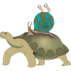 Tortue avec escargot