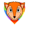 LGBT Animal Fox Rainbow Heart