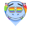 LGBT Tier Nilpferd Regenbogen Herz