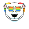 LGBT Tier Eisbär Regenbogen Herz