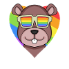 LGBT Animal Beaver Rainbow Heart