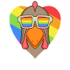 LGBT Animal Poulet Rainbow Heart
