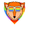 LGBT Animal Fox Rainbow Heart
