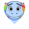 LGBT Animal Hippo Rainbow Heart